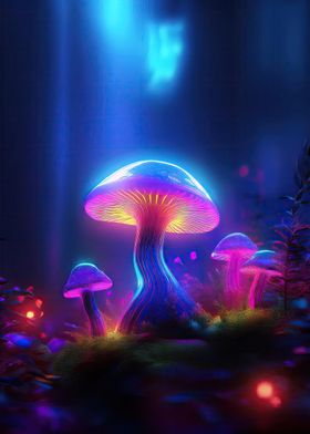 Neon Mushroom Forest