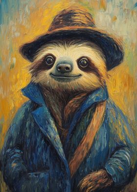 Smiling Sloth in Hat