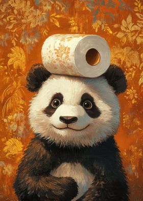 Panda with Toilet Paper