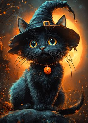 Halloween Witch Cat