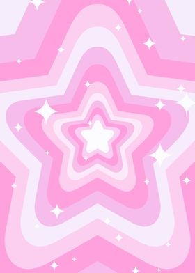 Pink Aesthetic Colorful Cute Stars