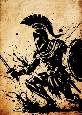 Spartan Warrior Silhouette