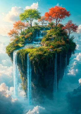 Floating Island Waterfall