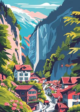 Lauterbrunnen waterfall