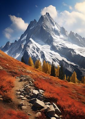 Mountain Trail in Autumn