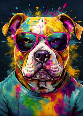 Cool Bulldog in Sunglasses