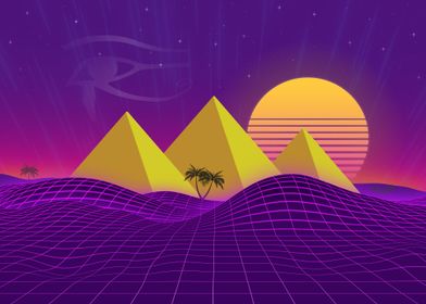 Retro Pyramids Sunset