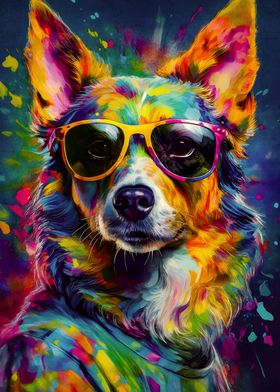 Colorful Dog Portrait