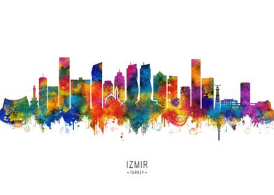 Izmir Skyline Watercolor