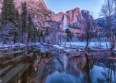 Yosemite Waterfall Winter