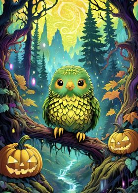 Owl in Enchanted Forest