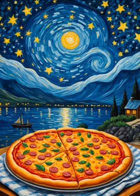 Pizza Starry Night