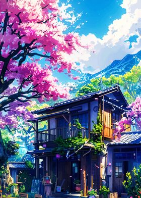 Japanese Cherry Blossom House