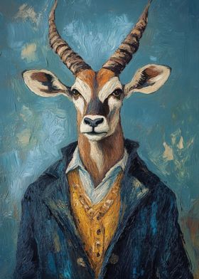 Antelope Portrait in Blue