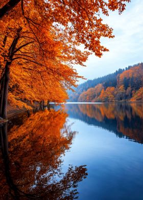 Autumn Lake Reflection