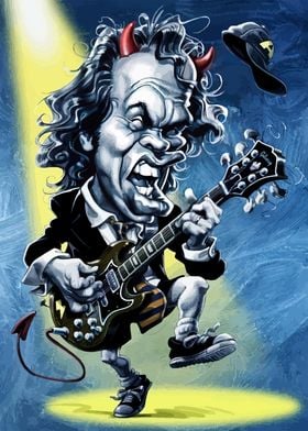 Angus Young Caricature