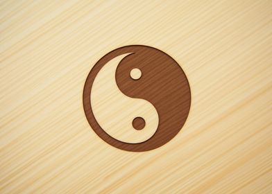 Yin yang tai chi wood burnt