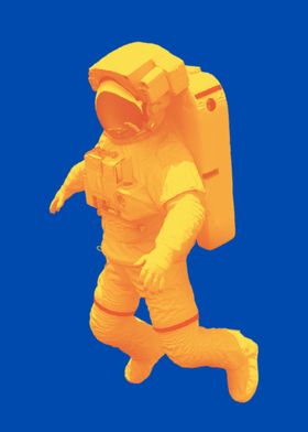 Yellow Astronaut in Space