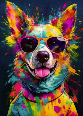 Colorful Dog Portrait