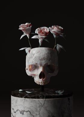 Skull with Roses