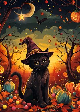 Halloween Witch Cat