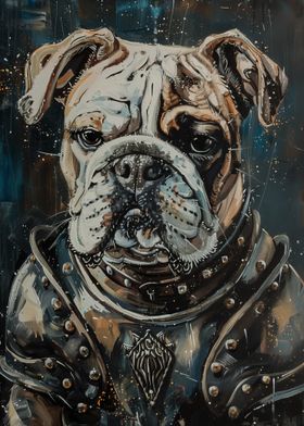 Bulldog Knight Painting