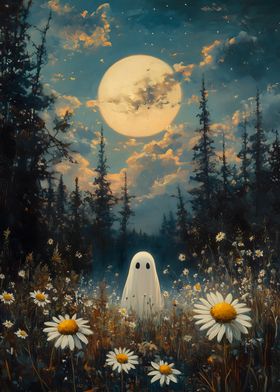 Ghost in Moonlight Forest