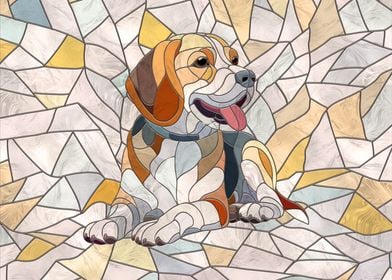 Beagle dog - Colorful Mosaic art