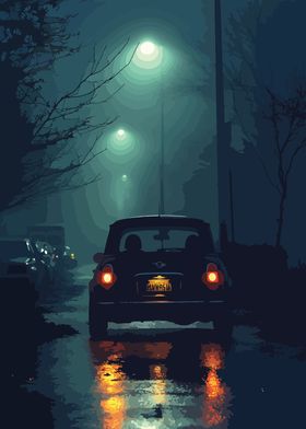 Night Drive in the Rain