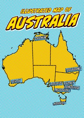 Pop Art Map of Australia