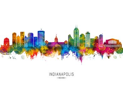 Indianapolis Skyline Watercolor