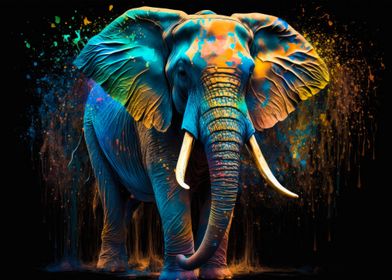 Elephant Colorful Art