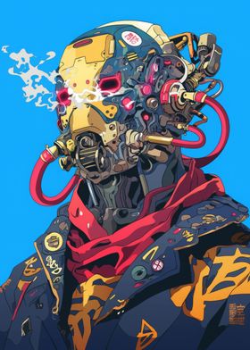 Cyberpunk Robot Portrait