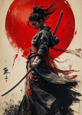 Samurai Woman with Katana