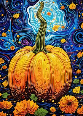 Pumpkin Starry Night