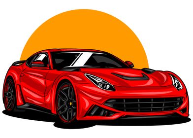 Red Sports Car Illustration