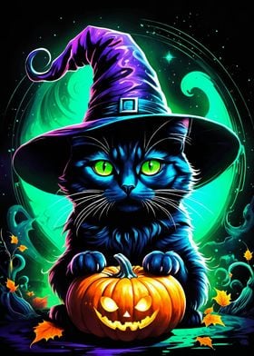 Halloween Witch Cat