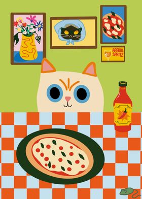 Cat and Pizza