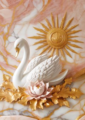 White Swan & Sun Decor