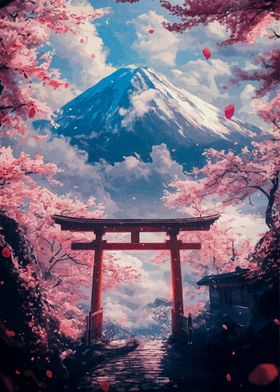 Mount Fuji Cherry Blossom Gate