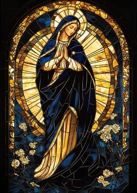 Stained Glass Virgin Mary