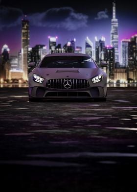 Mercedes Benz AMG GT4 2020 in Cityscape