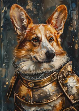 Corgi Paladin Painting