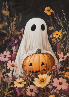 Friendly Ghost with Pumpkin