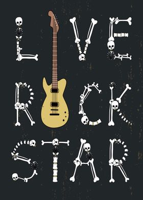 Live Rock Star Skeleton Guitar