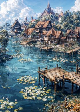 Medieval Village by the River