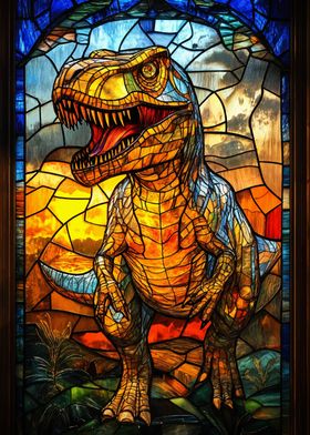 Stained Glass T-Rex