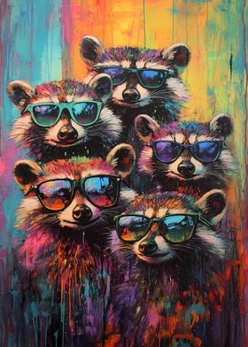 Raccoons in Sunglasses