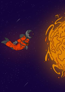 Astronaut and Sun