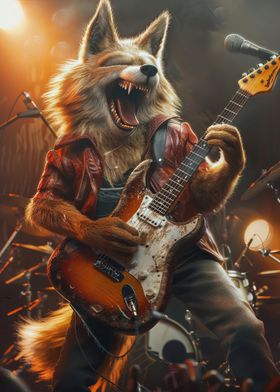 Wolf Rock Guitarist